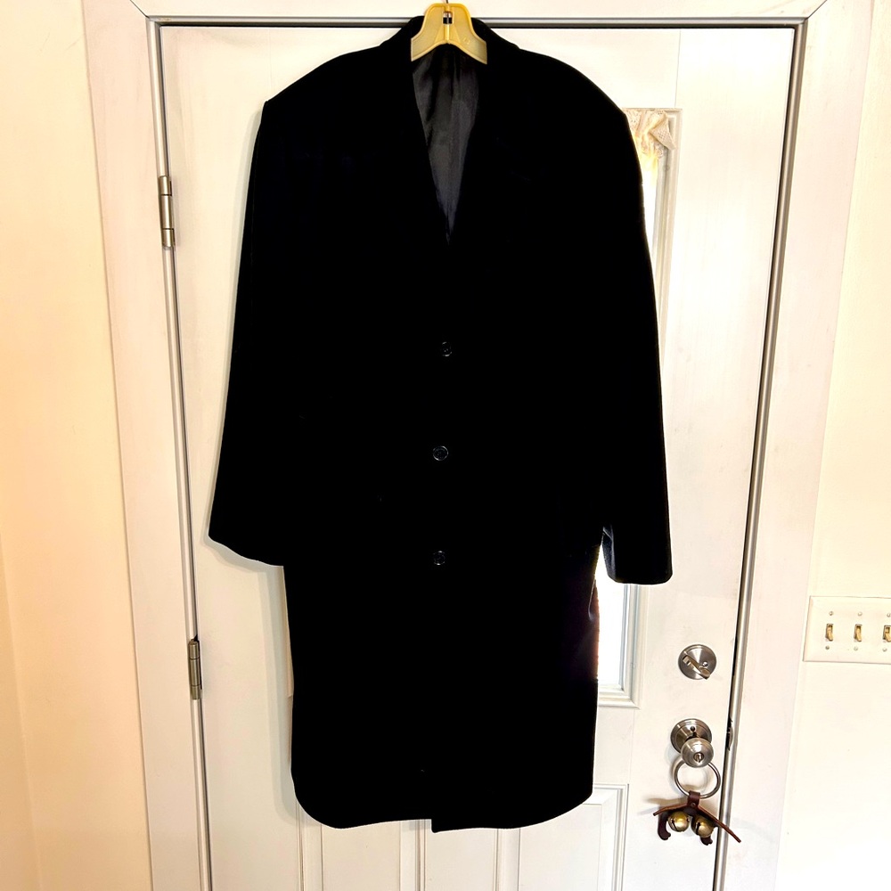 Michael Kors Men’s Black Wool Dress Coat 46R